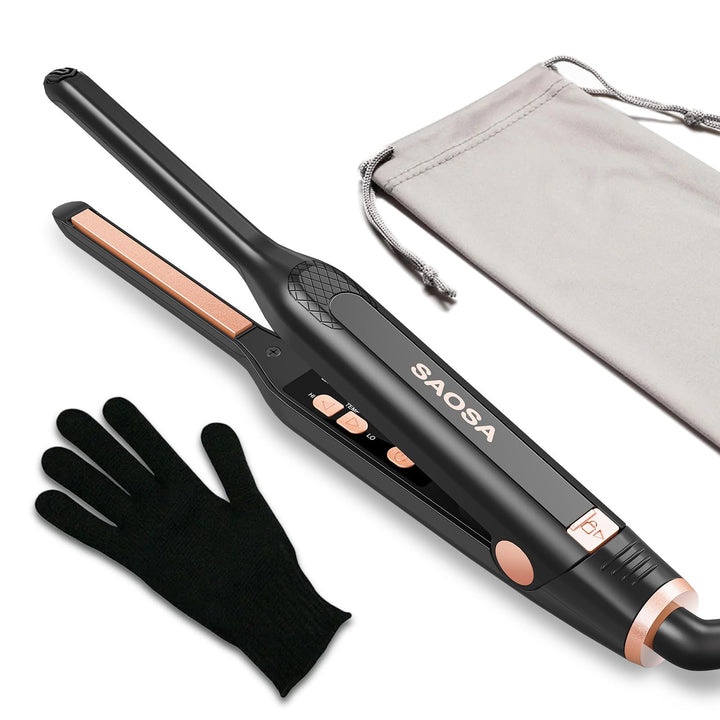 Mini Glätteisen, SAOSA Haarglätter und Lockenstab 2 in 1 Klein Glätteisen für kurzes Haar zum Locken