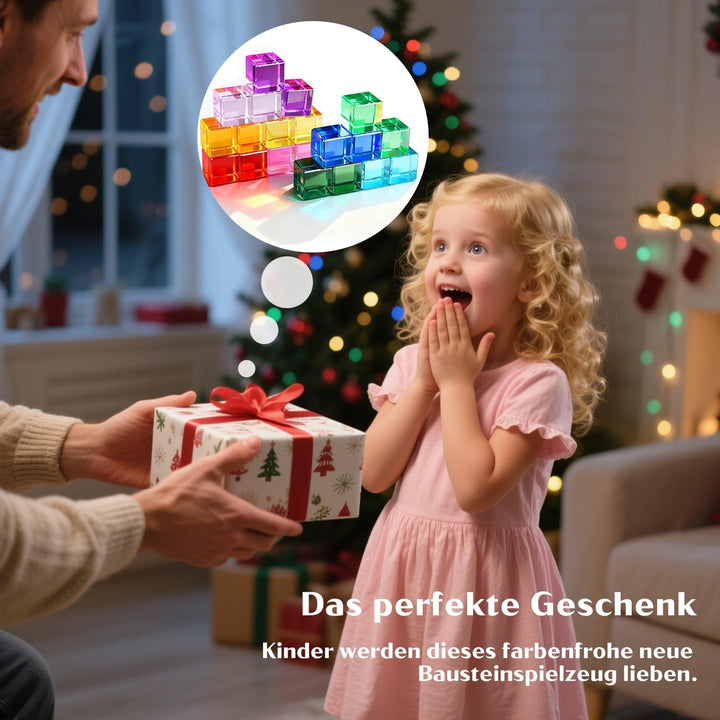 Niuny Lichtbausteine Kinder 20stk Acryl Bausteine Kinder Stapelspielzeug Sensorik Bausteine Acrylbau