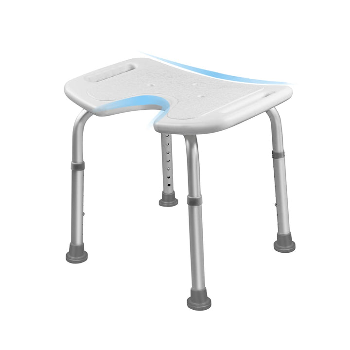 Duschhocker, Duschstuhl für Senioren höhenverstellbar 37-51 cm, Toilettensitzerhöhung Anti-Rutsch-Fü