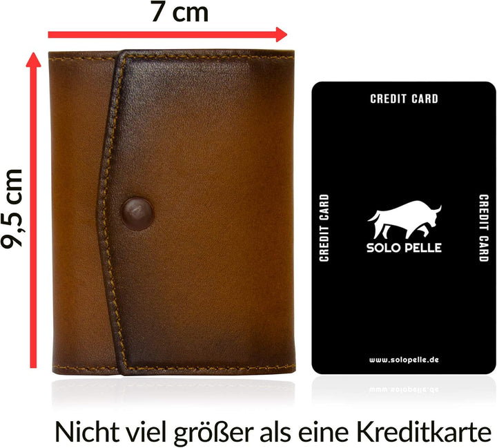 Solo Pelle® Leder I Slim Wallet ohne Münzfach I Geldbeutel mit RFID Schutz I Platz für mindestens 12