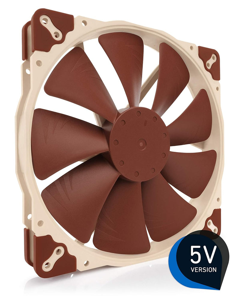 Noctua NF-A20 5V, Leiser Premium-Lüfter mit USB Stromadapterkabel, 3-Pin, 5V Version (200x30mm, Brau