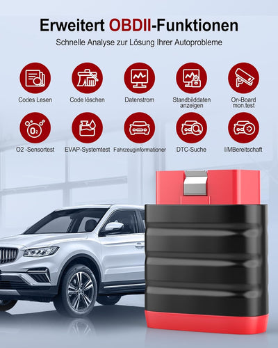 OBD2 Bluetooth Adapter für iOS & Android, ThinkDiag Mini OBD2 Diagnosegerät Mit Alle Systemdiagnosen