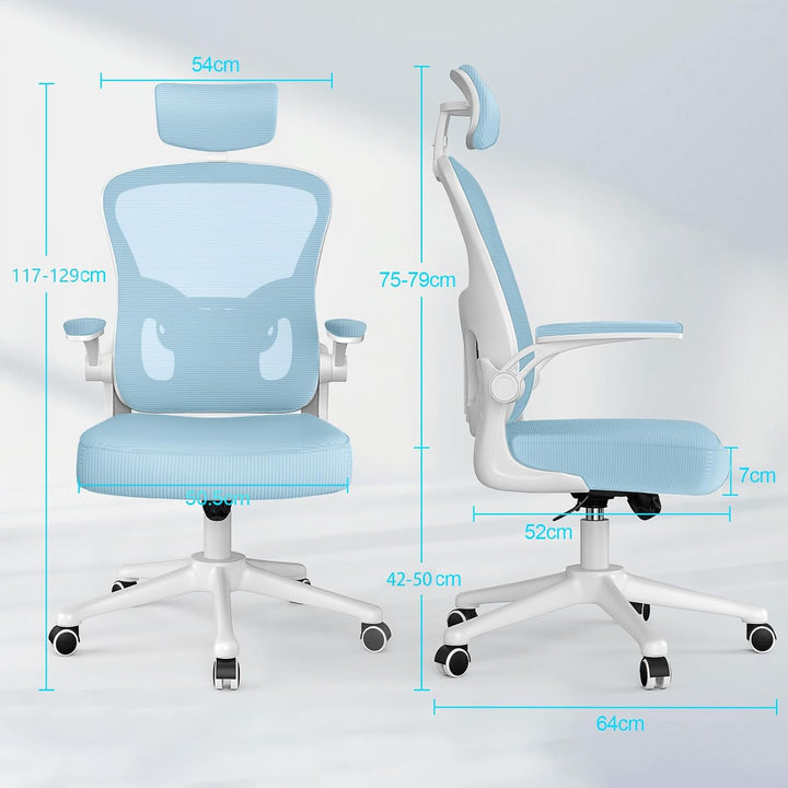 naspaluro Ergonomischer Bürostuhl mit Atmungsaktiver Netzbespannung, Schreibtischstuhl mit Verstellb