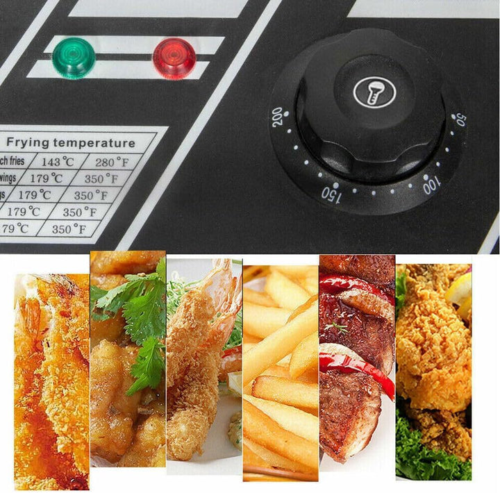 Elektrische Friteuse mit Fett 2500W 6 L Kommerzielle Fritteusen Edelstahl Kaltzonen Fritöse, Profi G