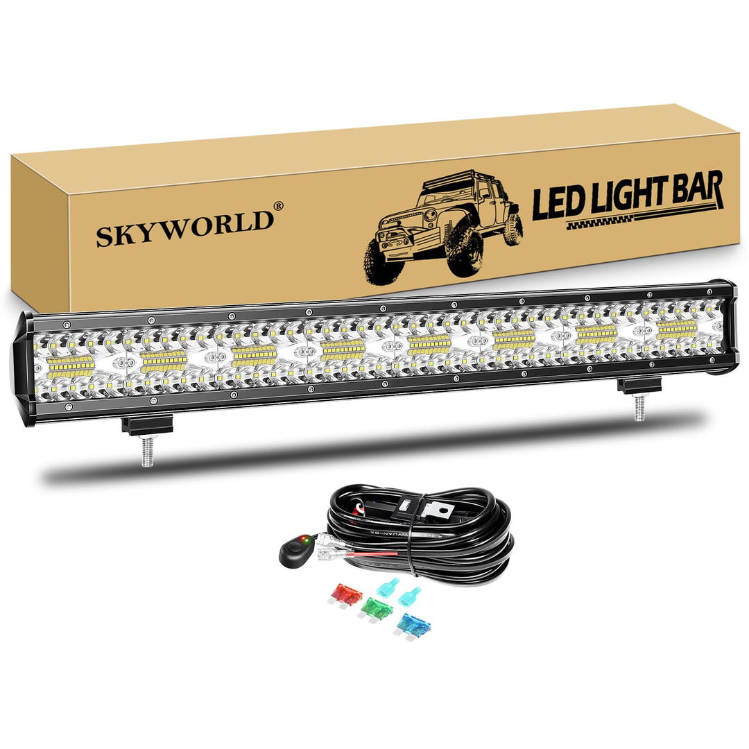 SKYWORLD LED Arbeitsscheinwerfer Bar 59cm 480W LED Scheinwerfer 12V 24V Arbeitslicht Zusatzscheinwer