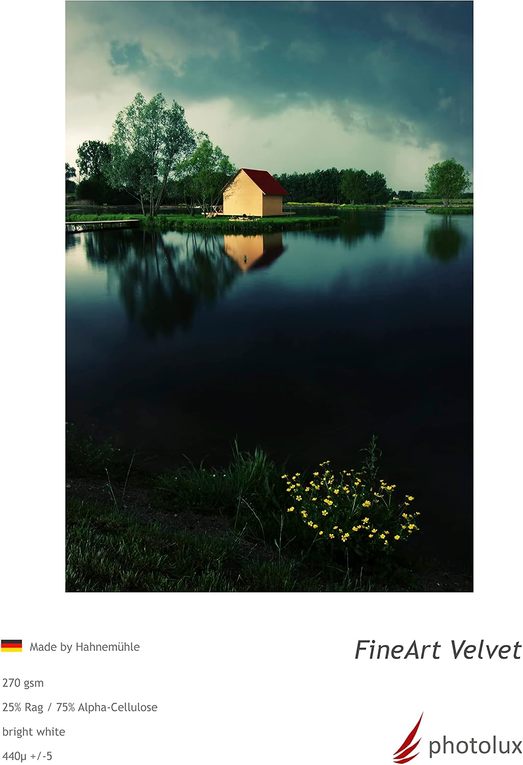 Photolux FineArt Velvet 270 gsm Matt Fotopapier in Premiumqualität 44 Zoll (1,118x15m) Rolle Rolle:
