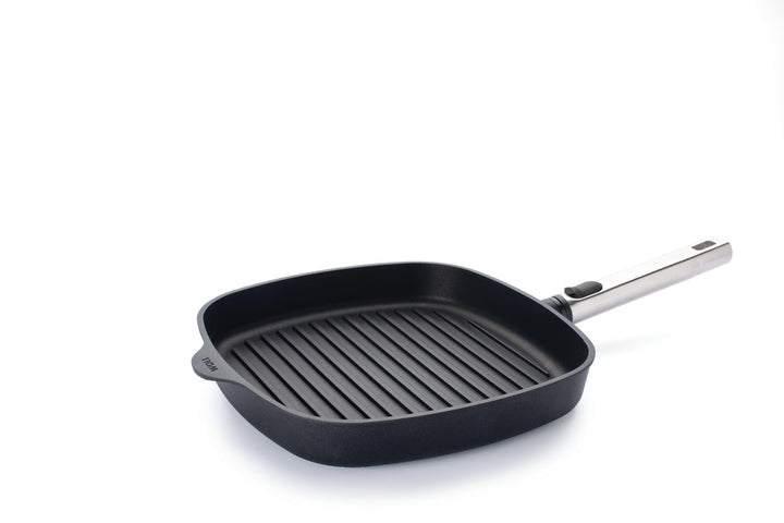 Woll – Diamond Logic XR Pro Grillpfanne 28 x 28 cm viereckig – Aluguss Induktion Pfanne mit Grillril