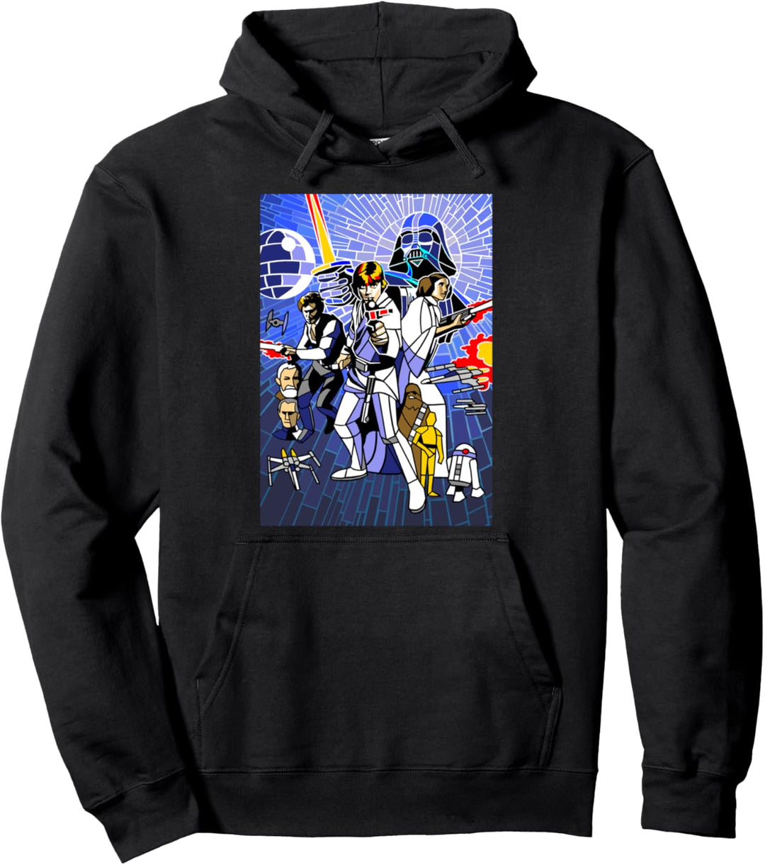 Star Wars Group Shot Stained Glass Poster Pullover Hoodie