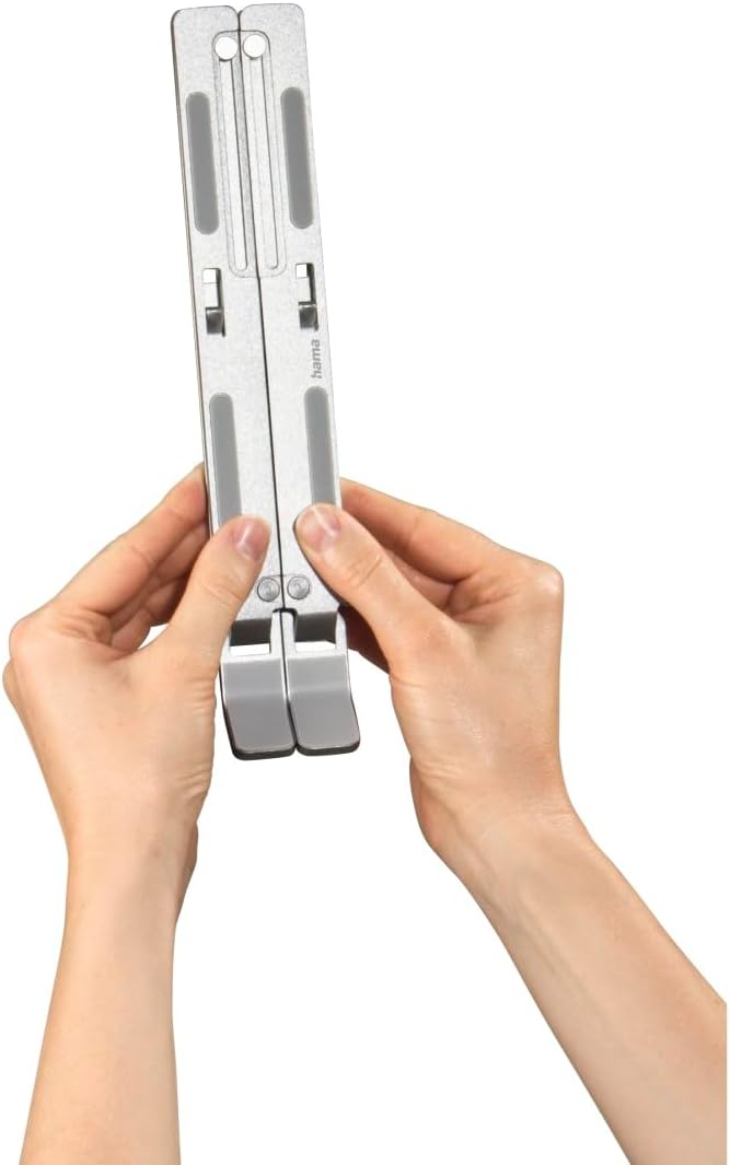 Hama Laptopständer 15.6" Aluminium, Ergonomisch, Faltbar mit Neigungswinkel, Stabil und rutschfest,