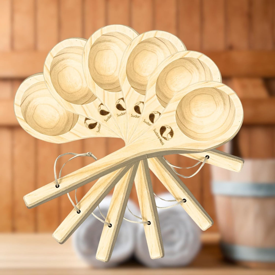 MaReBa24® Saunakelle Sauna Schöpfkelle aus hochwertigem Kiefernholz ca. 36 cm
