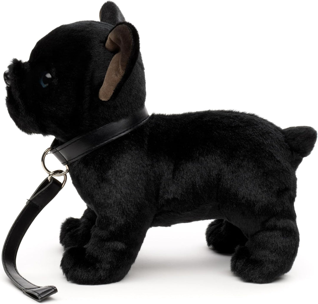Uni-Toys - Eco-Line - Französische Bulldogge (schwarz) - Mit Leine - 26 cm (Länge) - Plüsch-Hund - P