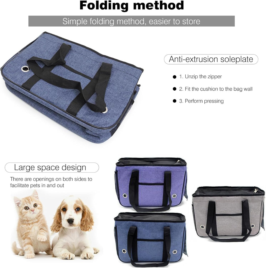 PETCUTE Hundetragetasche,Tragbar Haustiertragetasche mit Lange Schultergurt,Atmungsaktiv Transportta