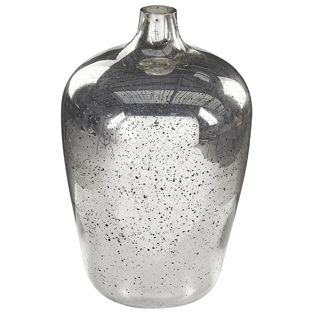 Handgefertigte dekorative Blumenvase 40 cm Glas in Silber Kachori