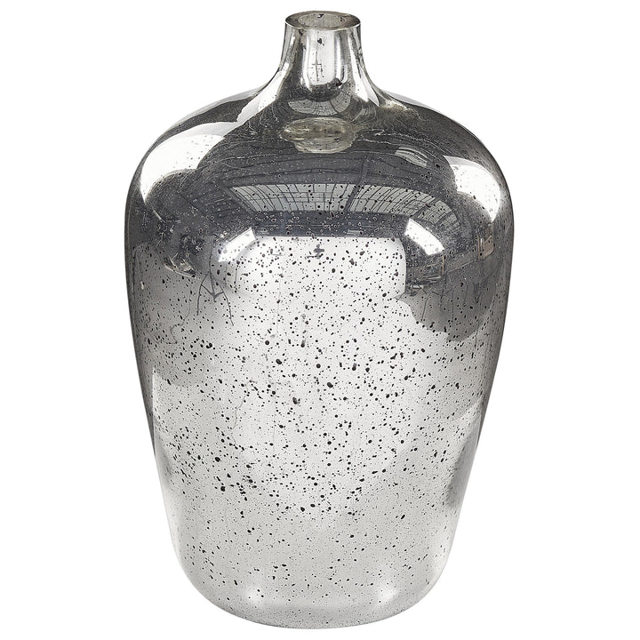 Handgefertigte dekorative Blumenvase 40 cm Glas in Silber Kachori