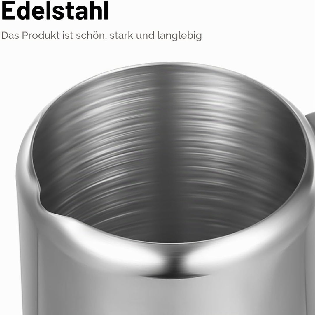 Cabilock Edelstahl Milchkännchen 2Er Set 60Ml Milchaufschäumer Kännchen Für Kaffee Latte Art Sauce D