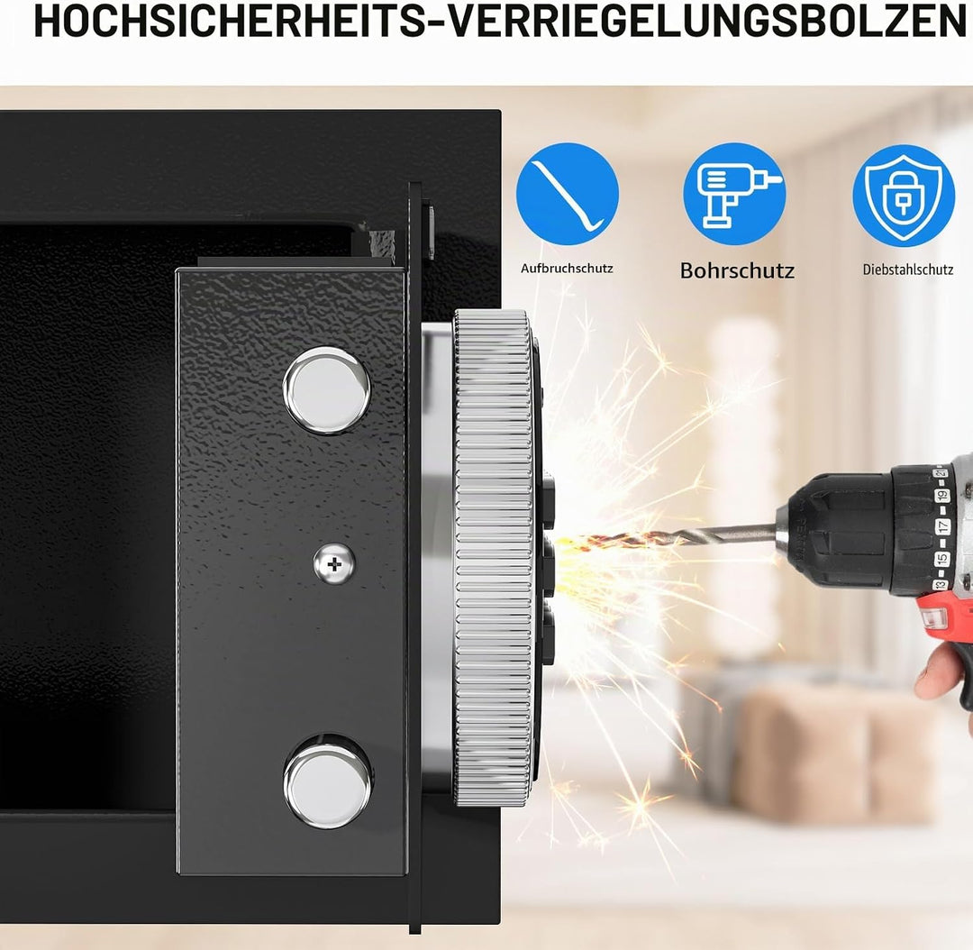WASJOYE Mini Safe Tresor MöBeltresor Klein,Mini Tresor mit Schlüssel,Tresor Kinder mit Zahlenschloss
