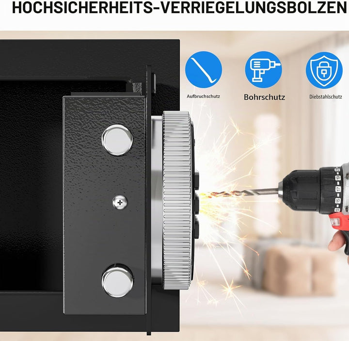 WASJOYE Mini Safe Tresor MöBeltresor Klein,Mini Tresor mit Schlüssel,Tresor Kinder mit Zahlenschloss