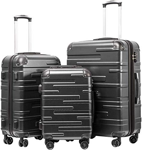 COOLIFE Hartschalen-Koffer Rollkoffer Reisekoffer Vergrösserbares Gepäck (Nur Grosser Koffer Erweite