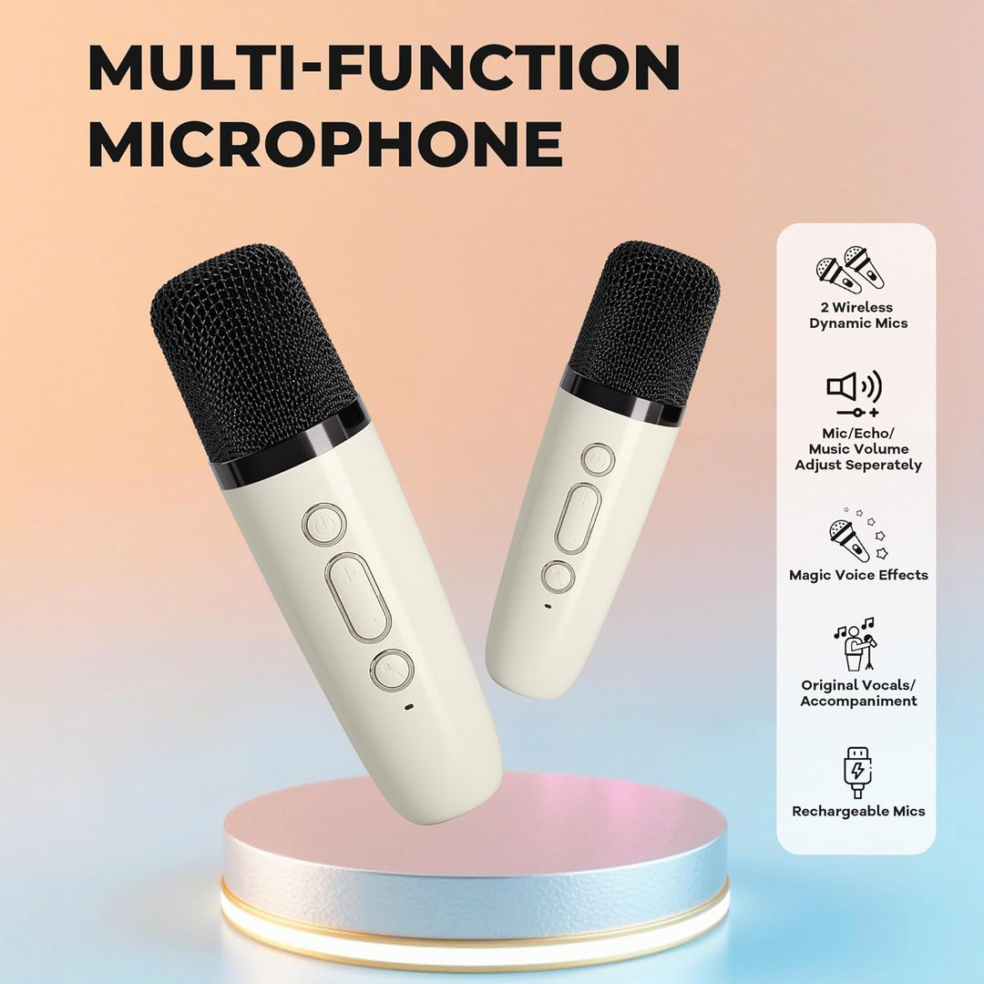 Karaoke Maschine Kinder Spielzeug Geschenke für Mädchen Mini Karaoke Maschine mit 2 Mikrofonen Tragb