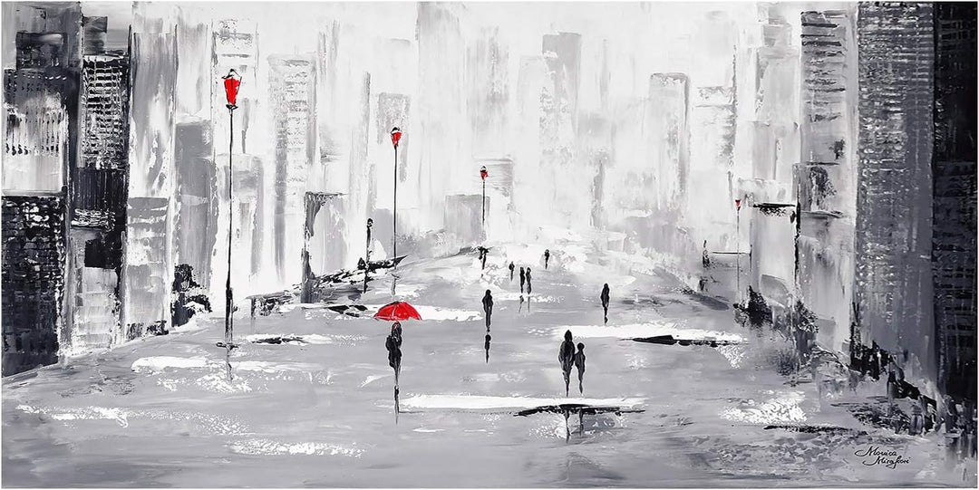 Monica Mirafiori I 100% HANDGEMALT I Gemälde It's Raining I 120x60cm | Gemälde Handgemalt | Acrylgem