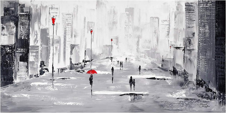 Monica Mirafiori I 100% HANDGEMALT I Gemälde It's Raining I 120x60cm | Gemälde Handgemalt | Acrylgem