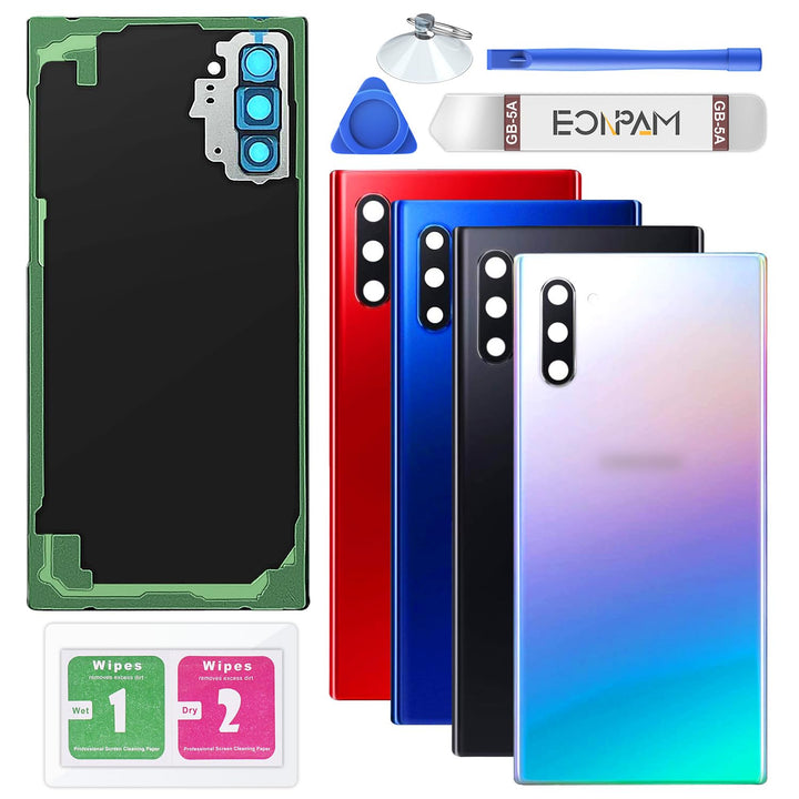 Eonpam Akkudeckel für Samsung Galaxy Note 10 N970 Rückseite Glas Original Backcover Back Glas Ersatz
