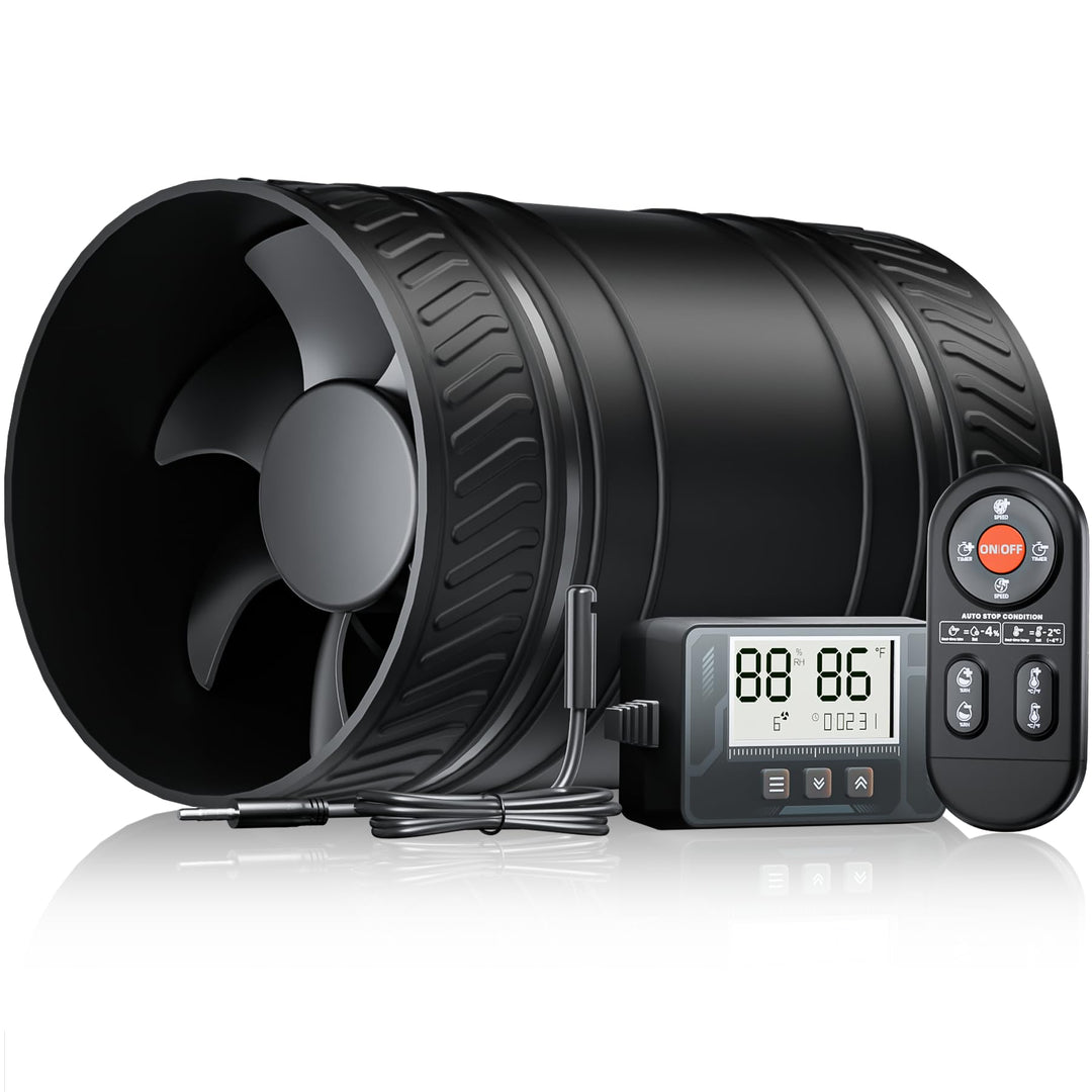Rohrlüfter 100mm mit Feuchtigkeitssensor Temperatursensor Timer Automatische Belüftung, 95-310m³/h 6
