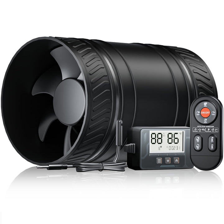 Rohrlüfter 100mm mit Feuchtigkeitssensor Temperatursensor Timer Automatische Belüftung, 95-310m³/h 6