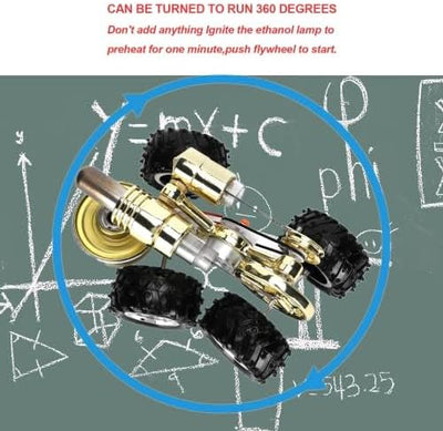 KUIDAMOS Retro Stirling Heissluft Stirlingmotor Auto, Retro Stil Auto Ingenieur Generator Modell 15.