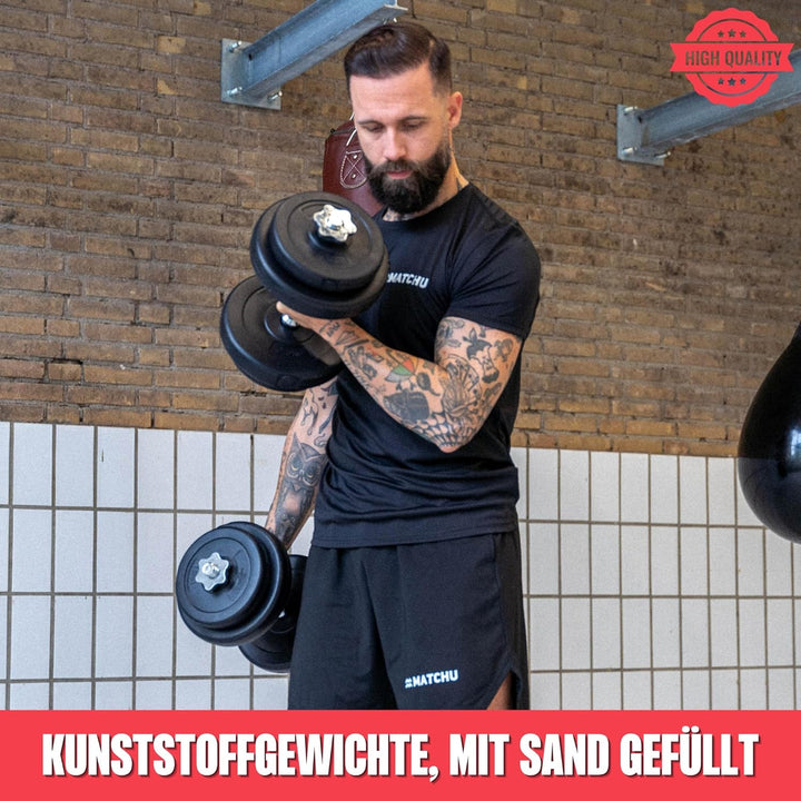 Matchu Sports | Dumbbell set | Kurzhantelset | Hantelset verstellbare Gewichte | Hantelset | 20kg |