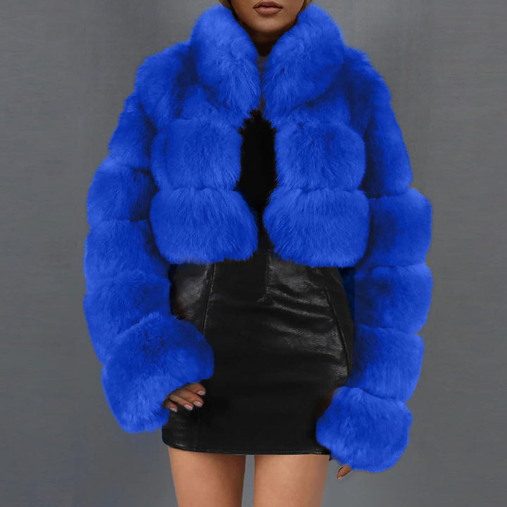 Kunstpelz Mantel Damen Dickes Warme Winterjacke Kurz Kunstpelz Jacke Langärmlig Plüschjacke Winter K