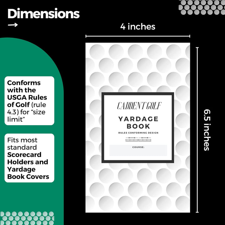 CADDENT Golf Yardage Book - Golf Journal & Log Book with Golf Club Yardage Chart - Golf Notebook Bac