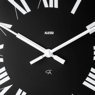 Alessi 12 B Firenze Wanduhr aus ABS, Quarzwerk, schwarz, Ã˜ 36cm