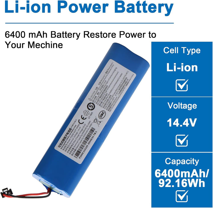 6400mAh Ersatzakku, Kompatibel mit Eufy RoboVac X8, RoboVac X8 T226X, RoboVac X8 Pro, RoboVac X8 Pro