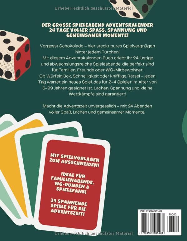 Der grosse Spieleabend Adventskalender: 24 lustige Spiele für Familien, Paare, Freunde &amp; WG I 2-4 Pe