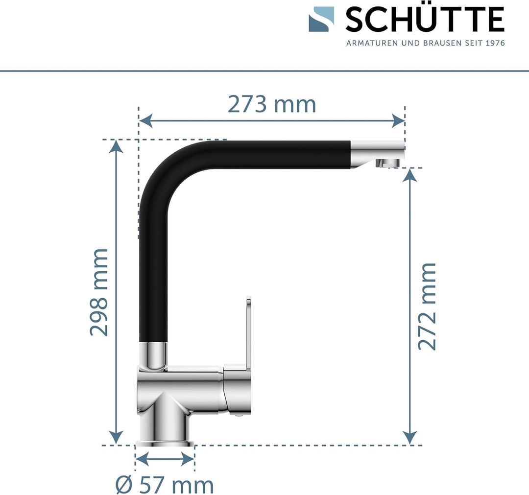 SCHÜTTE 79856 RIO 360° schwenkbare Küchenarmatur, Spültisch Armatur mit hohem Auslauf Küche, Einhebe