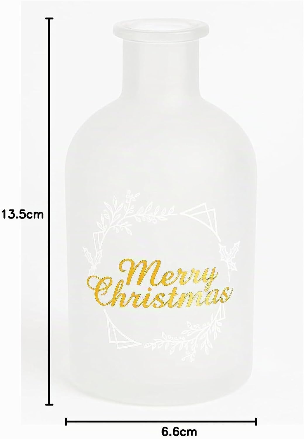 gouveo 6er Set Glasflaschen 250 ml (0,25 l) Weihnachtsflasche 250 ml Korkverschluss mit Holzgriff, s