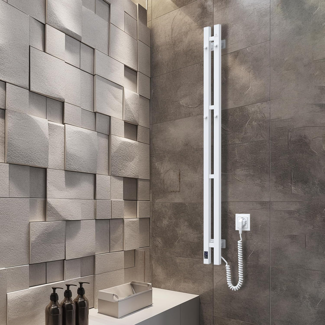 NAVIN Elektrischer Handtuchtrockner Silouette Quadro 90x1200 mit Sensorsteuerung - Weiss aus hochwer