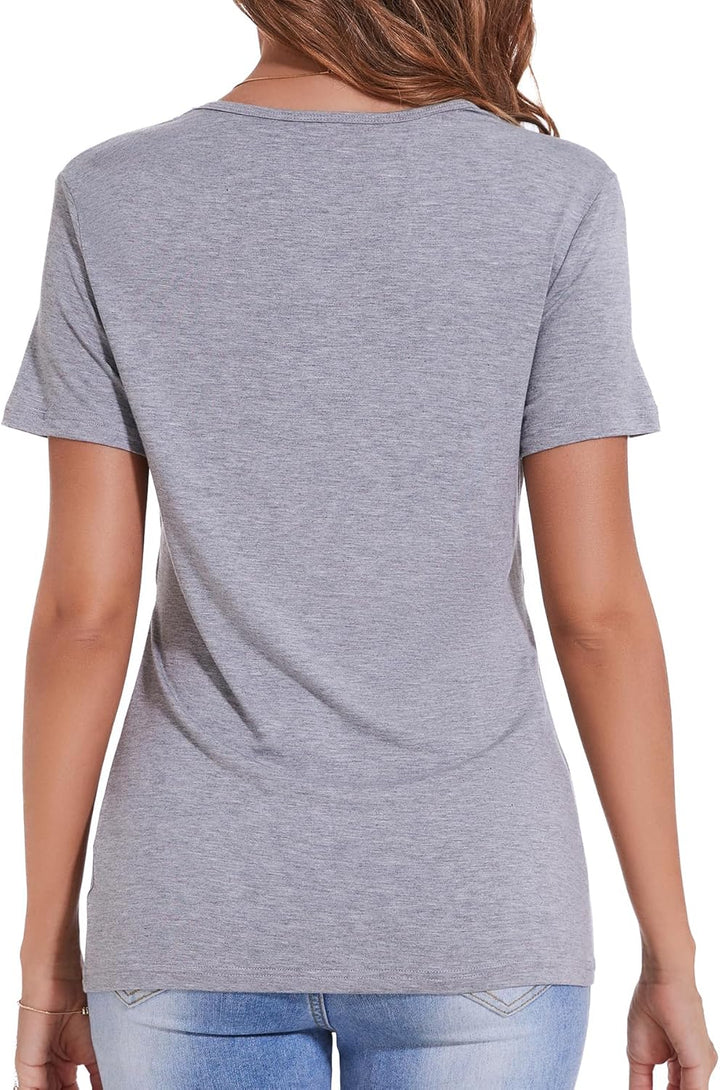 Sosolism Umstand Still Oberteil mit kurzen Armeln Schwangerschaft Kleidung zum Stillen T Shirts fur