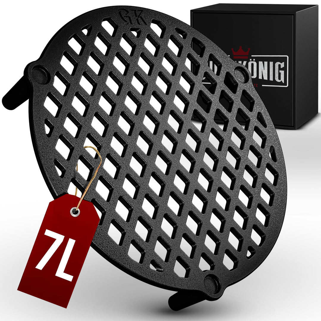 GUSSKÖNIG Gusseisen Stapelrost für 7 Liter Dutch Oven [Ø 22cm] - Einsatz für DutchOven - Staple Grat
