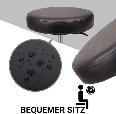 Staboos Rollhocker bis 160 kg - Premium Sitz rund und Fussstütze - Praxishocker mit Rollen und Fusss