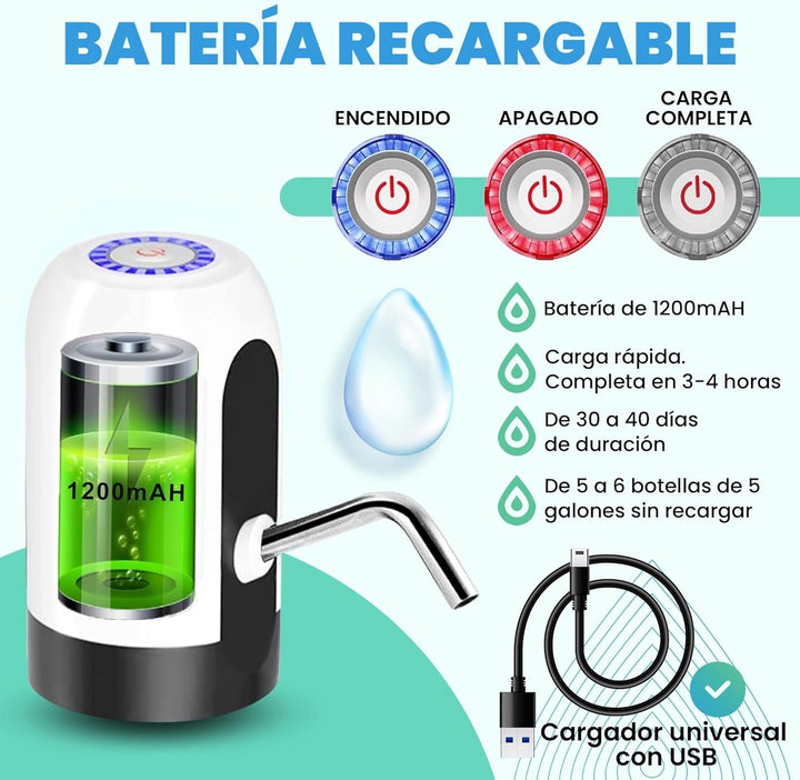 Wasserspender, elektrischer Wasserhahn für Kaltwasserkanister, Dosierpumpe mit zwei Adaptern, 5,7 l,