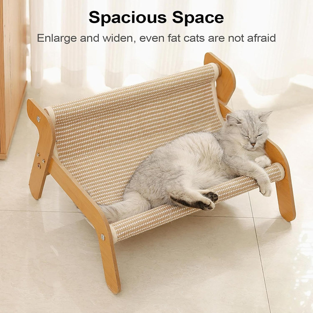 Kratzsofa Katzenbett | Kätzchen Kratzcouch - Sisal Holz Möbelschoner mit Ruheplatz gegen Langeweile