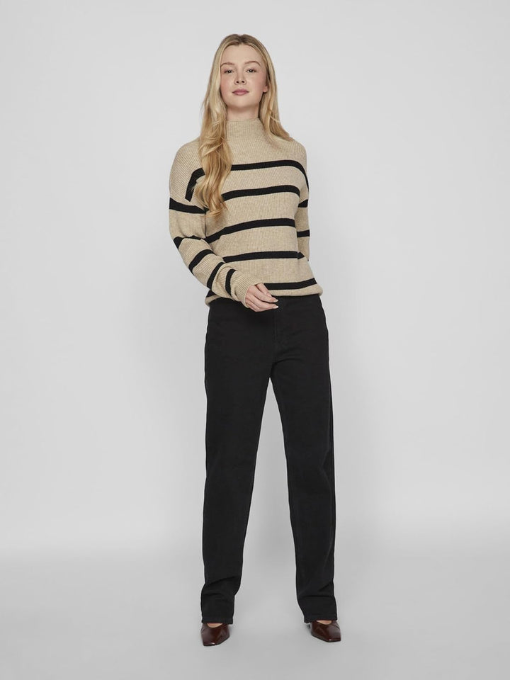 Vila Female Strickpullover VIRIL Gestreifter, XS Natural Melange