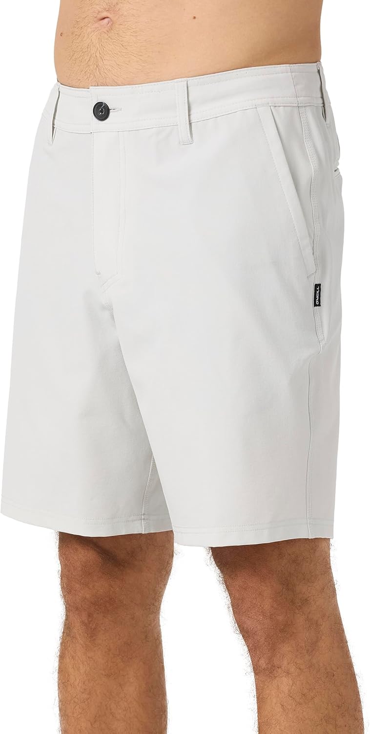 O'Neill Herren Boardshorts Locked Stripe Hybrid Short 7 Heather Fog, 7 Heather Fog