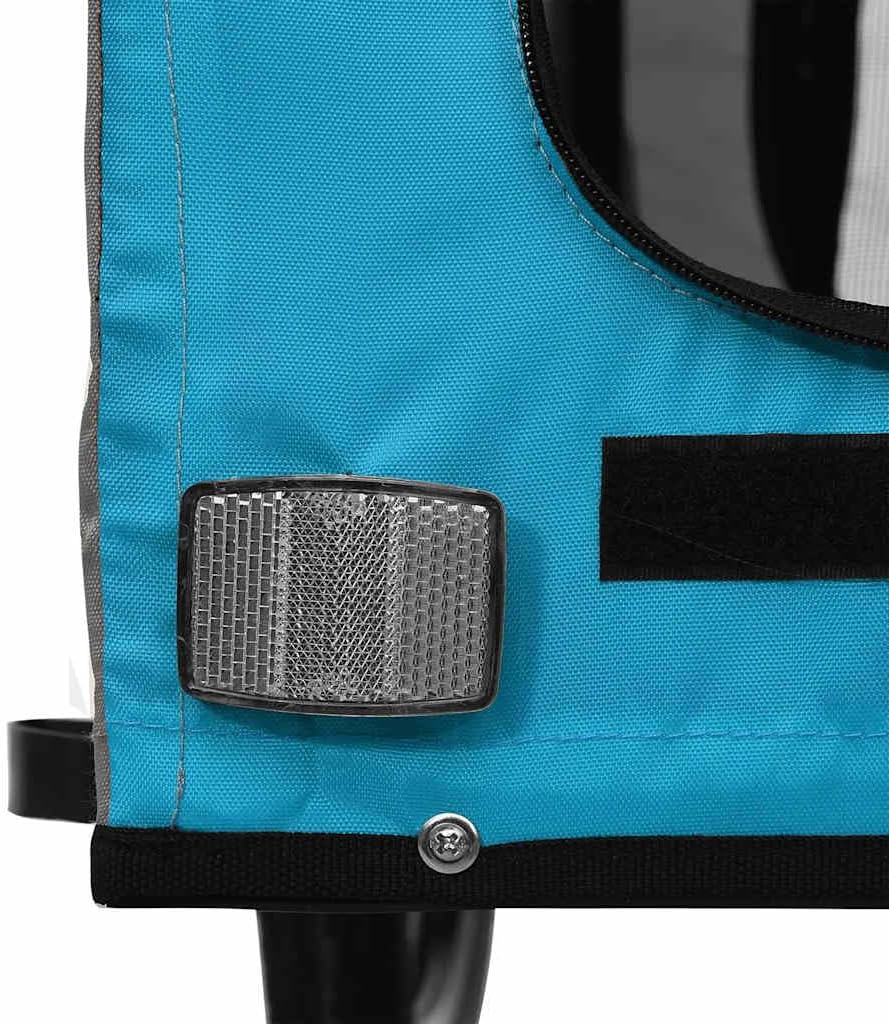 vidaXL Fahrradanhänger Hunde Hundeanhänger Hundetransporter Oxford-Gewebe Eisen Blau 125 x 63 x 66 c