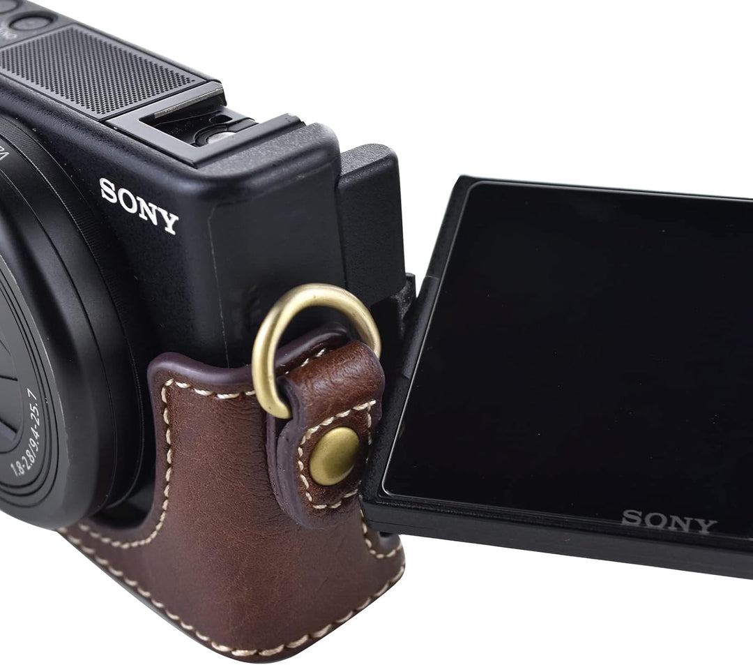Rieibi ZV1 Tasche – Vintage Kameratasche aus PU-Leder für Sony ZV1 ZV-1 DSLR-Kamera – Schutzhülle mi