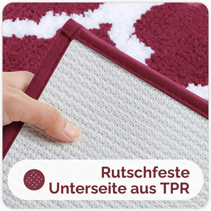 Homaxy rutschfest Badematte Badezimmerteppich Waschbar Hochflor Badteppich Flauschige Mikrofaser Bad