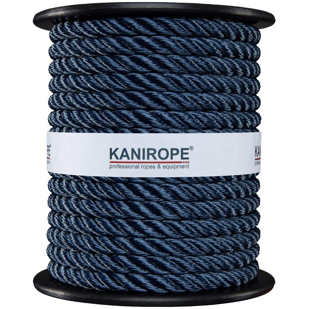Kanirope® Polyester Tauwerk Polyesterseil POLYTWIST ø12mm 220m Marineblau 3-litzig gedreht, 220m Mar