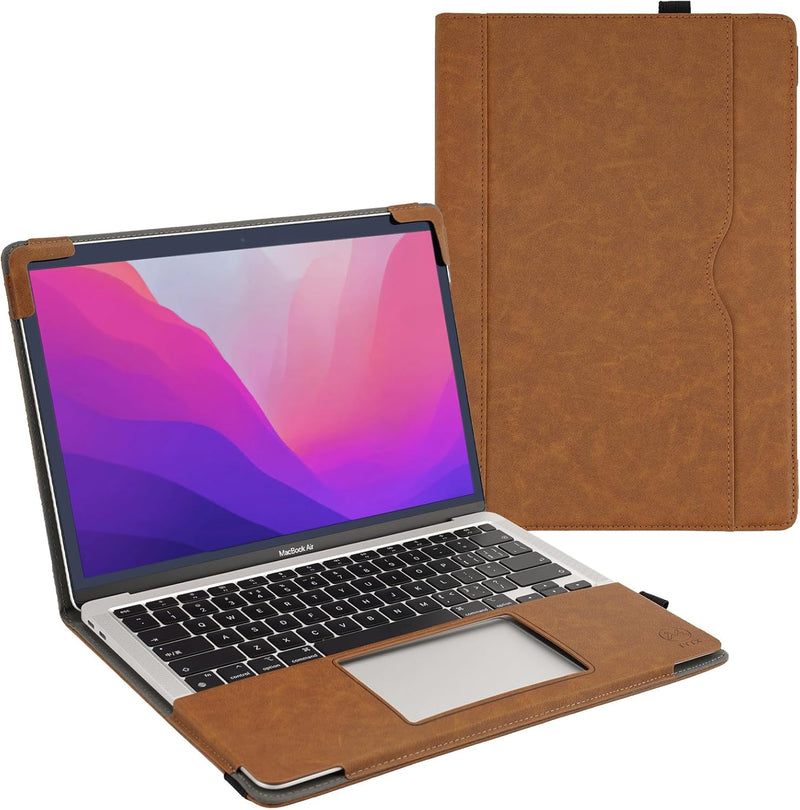 TYTX Lederhülle Kompatibel mit MacBook Air 2022 13,6 Zoll M2 A2681, Laptop-Hülle Folio Book Schutzhü